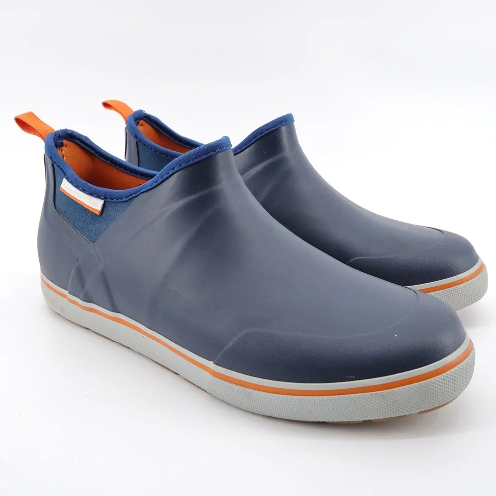 Grundens Deck Boss Slip On Waterproof Ankle Boots Anchor Blue Mens 11